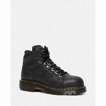 Dr Martens Férfi Ironbridge Grizzly Bőr Steel Toe Munkavédelmi Bakancs Fekete